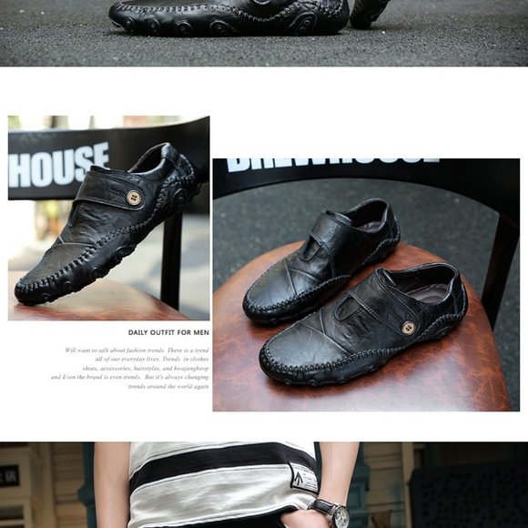 New leather large size men\'s casual shoes outdoor